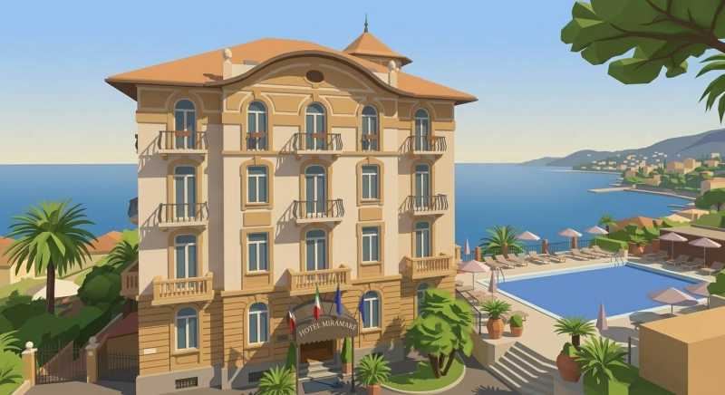 Prestige-hotelli ensimmäisellä rivillä Forte dei Marmi myynnissä